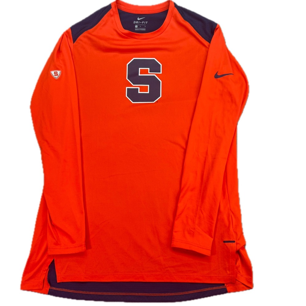 Nike Syracuse Orange Shirt Mens Medium Orange Long Sleeve Dri-FIT Elite NCAA